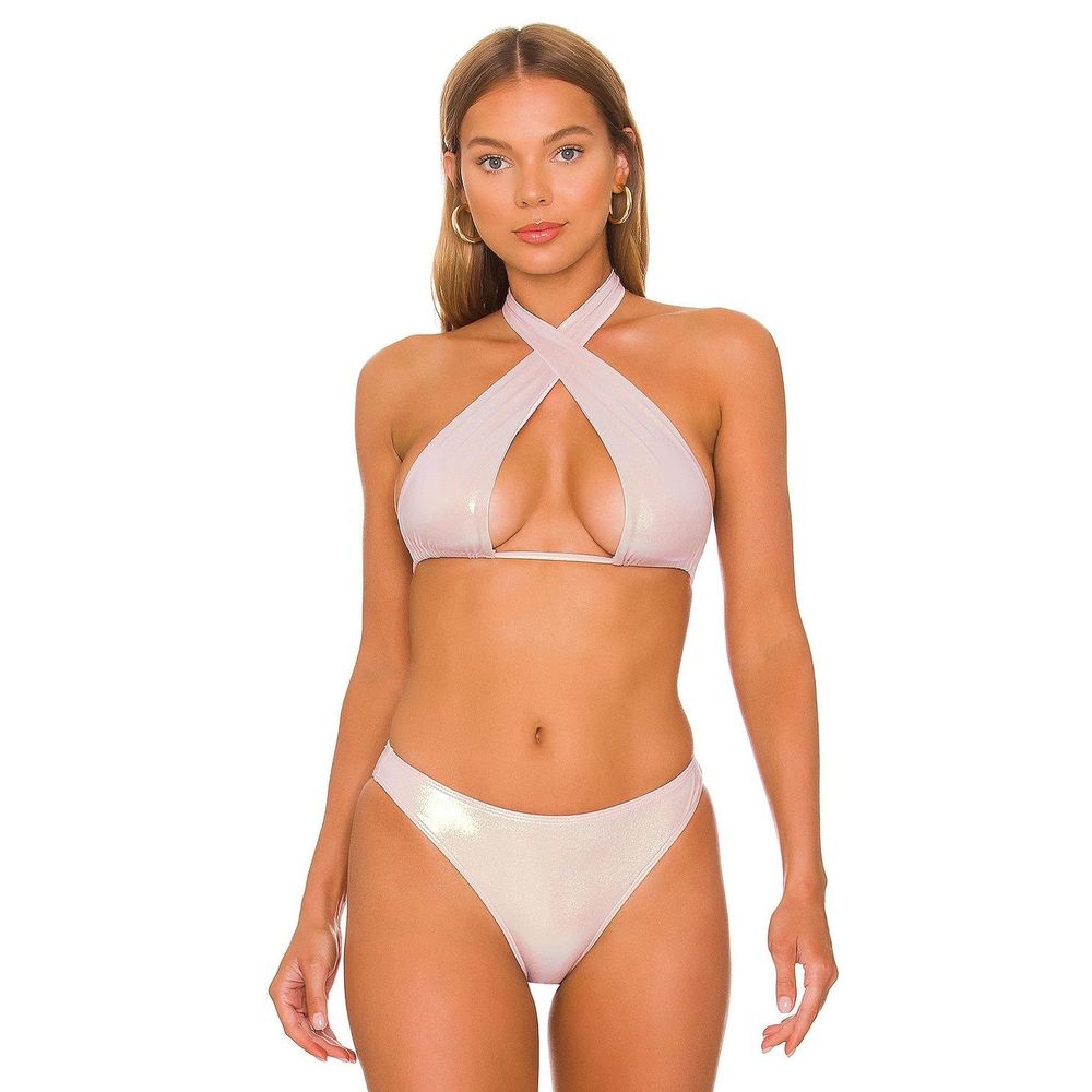 Frankies Bikinis Julianne Bikini Top in Gilden Angel Size XL REVOLVE MSRP $95